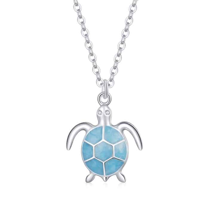 EDA0013895.jpg S925 Sterling Silber Blaue Schildkröte Frauen Nacklace Schmuck – Bild 1