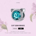 S925 Sterling Silber Nette Katze Ears Perlen DIY Armband Halskette Zubehör – Bild 3