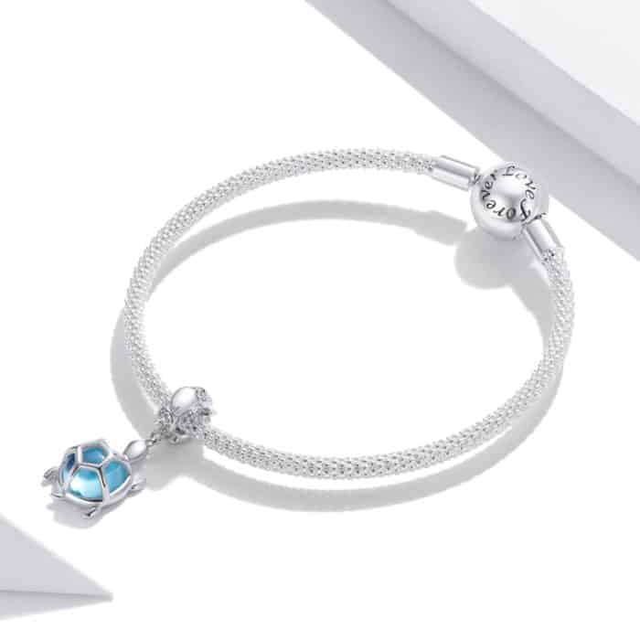 S925 Sterling Silber Blaue Turtle Anhänger DIY Armband Halskette Zubehör – Bild 7