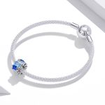 S925 Sterling Silber Blau Würfel Zirkon Perlen DIY Armband Halskette Zubehör – Bild 7