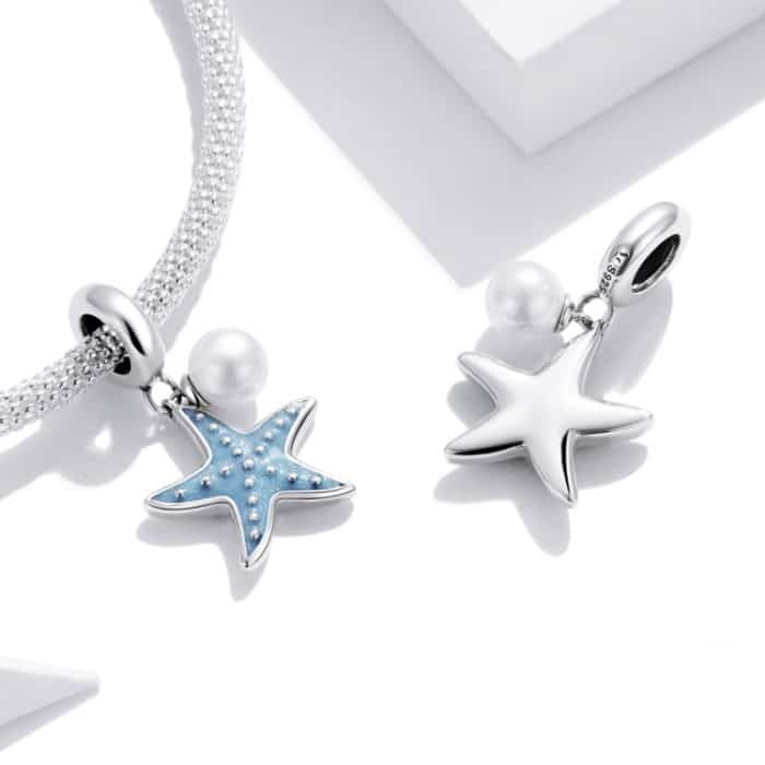 S925 Sterling Silber Starfish Anhänger DIY Armband Halskette Zubehör – Bild 6