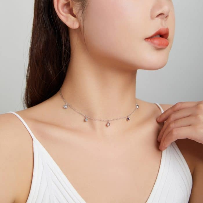 S925 Sterling Silber Einfache Liebe der Muscheln Frauen Nacklace Schmuck – Bild 8