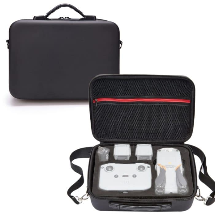 Tragbare Einzelschulter-Aufbewahrungsbox für die Reise mit PU-Hülle für DJI Air 2S, For DJI Air 2S Black + Black Liner, For DJI Air 2S Black + Red Liner – Bild 1