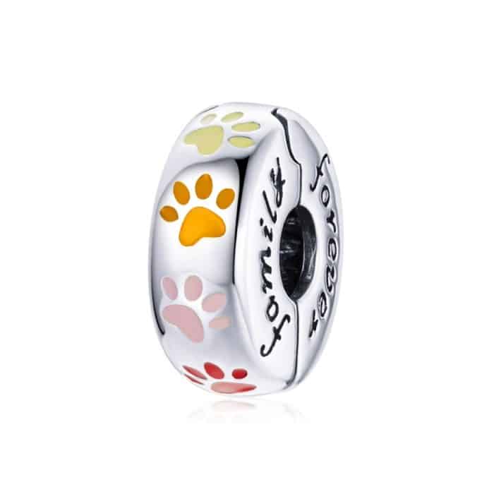 S925 Sterling Silber Bunte Paw Print Perlen DIY Armband Halskette Zubehör – Bild 1