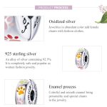 S925 Sterling Silber Bunte Paw Print Perlen DIY Armband Halskette Zubehör – Bild 5