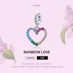 S925 Sterling Silber Regenbogen Herz Anhänger DIY Armband Halskette Zubehör – Bild 3