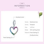 S925 Sterling Silber Regenbogen Herz Anhänger DIY Armband Halskette Zubehör – Bild 4