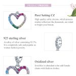 S925 Sterling Silber Regenbogen Herz Anhänger DIY Armband Halskette Zubehör – Bild 5