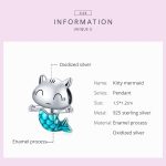 S925 Sterling Silber Cat Mermaid Perlen DIY Armband Halskette Zubehör – Bild 4