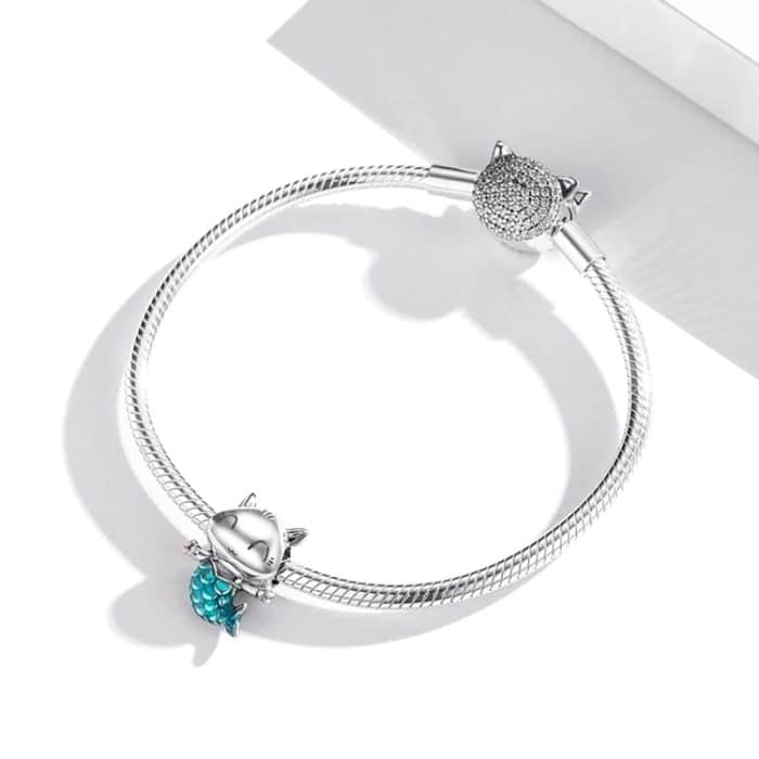 S925 Sterling Silber Cat Mermaid Perlen DIY Armband Halskette Zubehör – Bild 7