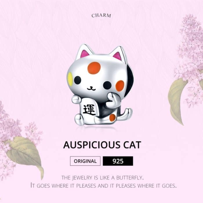 S925 Sterling Silber Nette Glückliche Katze Perlen DIY Armband Halskette Zubehör – Bild 3