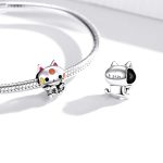 S925 Sterling Silber Nette Glückliche Katze Perlen DIY Armband Halskette Zubehör – Bild 6