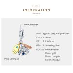 S925 Sterling Silber Palm Eye Feder Anhänger DIY Armband Halskette Zubehör – Bild 4