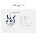 S925 Sterling Silber ägyptische Katze Gott Besti Perlen DIY Armband Halskette Zubehör – Bild 3