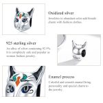 S925 Sterling Silber ägyptische Katze Gott Besti Perlen DIY Armband Halskette Zubehör – Bild 4