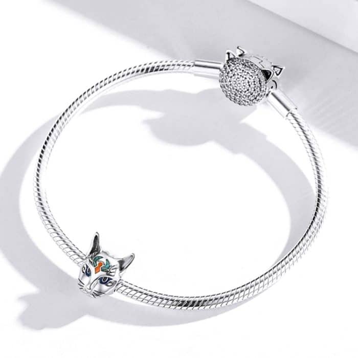 S925 Sterling Silber ägyptische Katze Gott Besti Perlen DIY Armband Halskette Zubehör – Bild 6