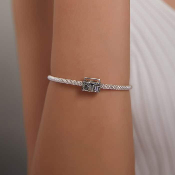 S925 Sterling Silber Retro Radio Perlen DIY Armband Halskette Zubehör – Bild 7