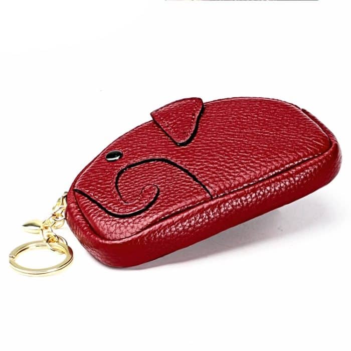 Damen-Geldbörse aus Rindsleder mit Elefanten-Reißverschluss – Bild 2