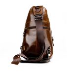 Herren Leder Brusttasche Retro Umhängetasche – Bild 5