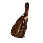 Herren Leder Brusttasche Retro Umhängetasche – Bild 6