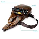 Herren Leder Brusttasche Retro Umhängetasche – Bild 2