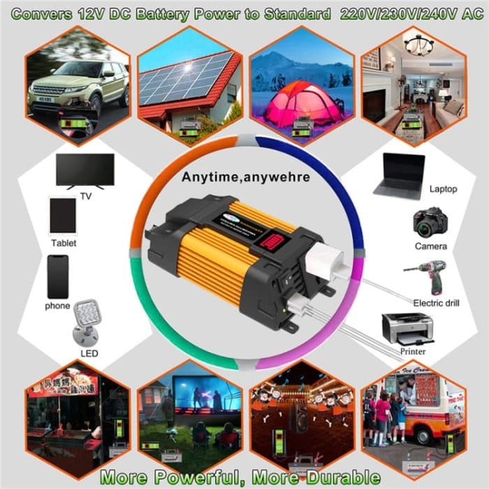 Little Wasp 12V auf 220V 6000W Auto-Wechselrichter mit LED-Anzeige und Dual-USB – Bild 10