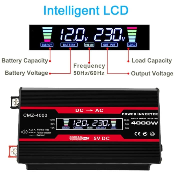 Zhizun 12V auf 220V 4000W Auto-Wechselrichter, 12V to 220V – Bild 5