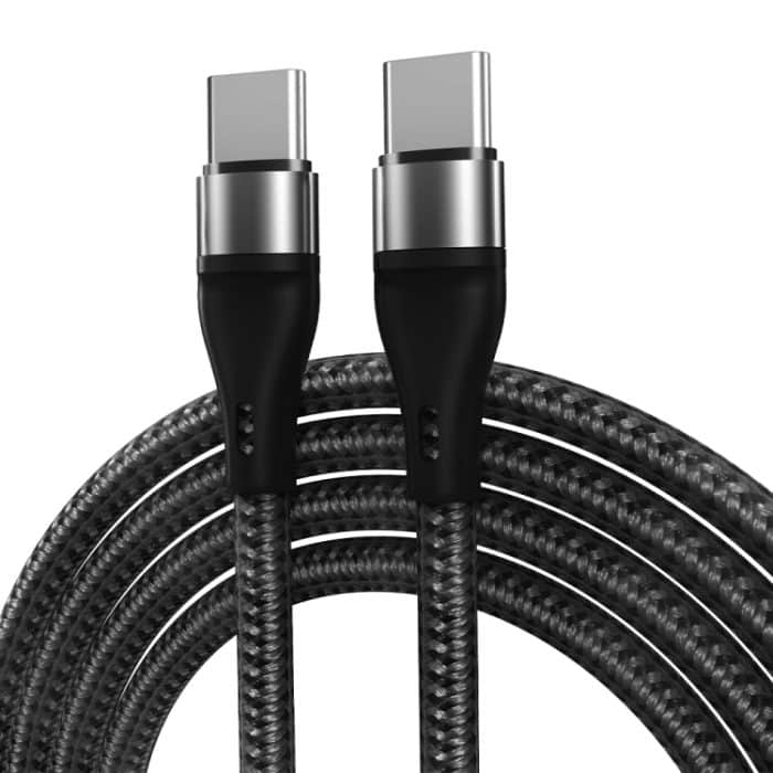 PD 60W USB-C/Typ-C zu USB-C/Typ-C Schnelllade-Nylon-geflochtenes Datenkabel – Bild 1