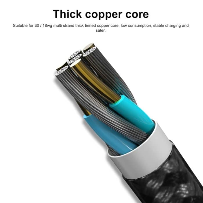 PD 60W USB-C/Typ-C zu USB-C/Typ-C Schnelllade-Nylon-geflochtenes Datenkabel – Bild 3