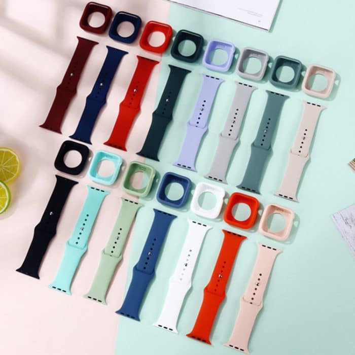 Silikon-Ersatzarmband + Uhrenschutzetui-Set, For Apple Watch Series 3 & 2 & 1 38mm, For Apple Watch Series 3 & 2 & 1 42mm – Bild 2