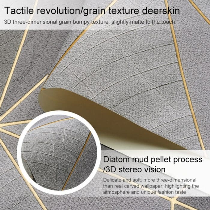 Startseite Geometrische Tapete Hirschleder-Samt Nicht selbstklebende, verdickte Tapete, 53x1000cm – Bild 2