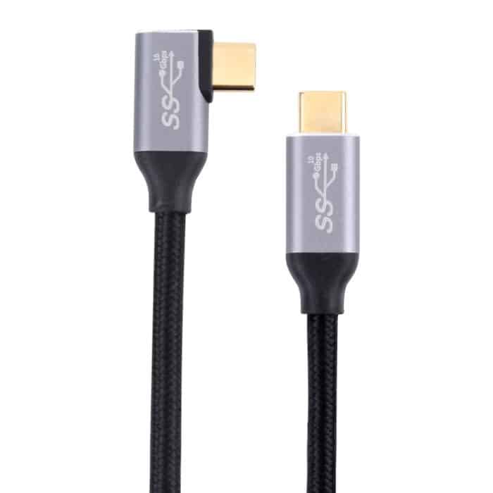 USB-C/Typ-C-Stecker auf USB-C/Typ-C-Winkel-Übertragungsdatenkabel – Bild 1