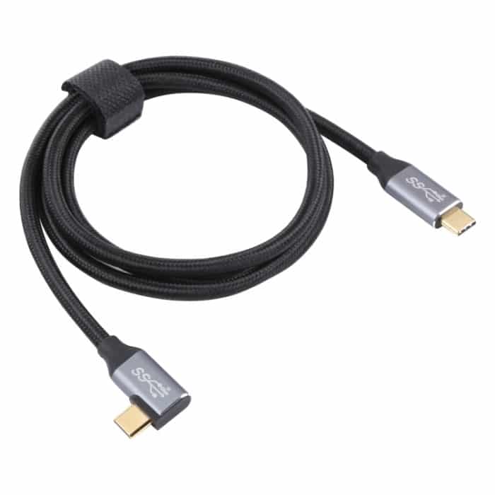 USB-C/Typ-C-Stecker auf USB-C/Typ-C-Winkel-Übertragungsdatenkabel – Bild 2