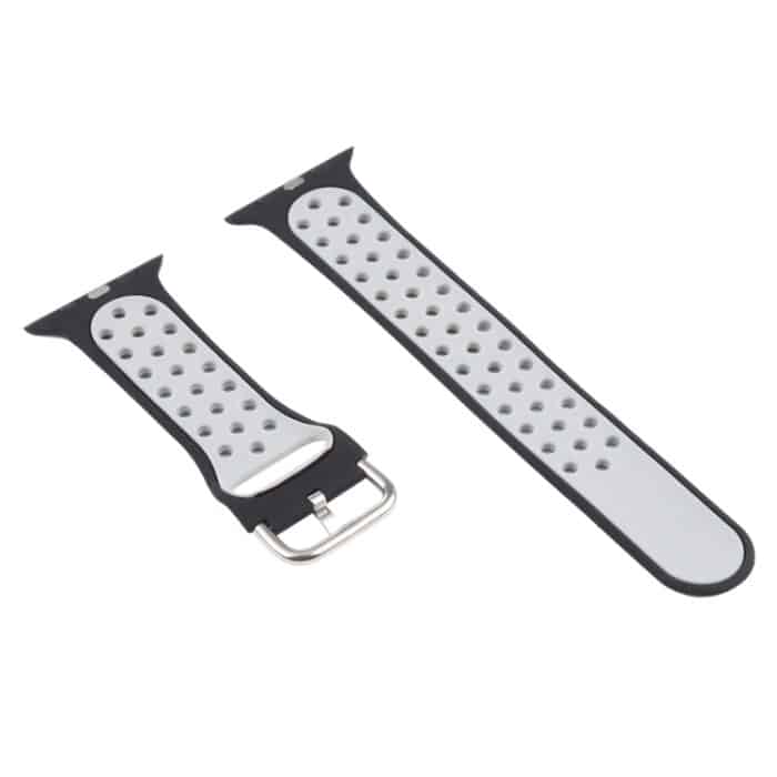 Silikon-Ersatzarmband + Schutzhülle mit Displayschutzfolie für die Apple Watch-Serie, 3 & 2 & 1 38mm, 6 & SE & 5 & 4 40mm – Bild 3