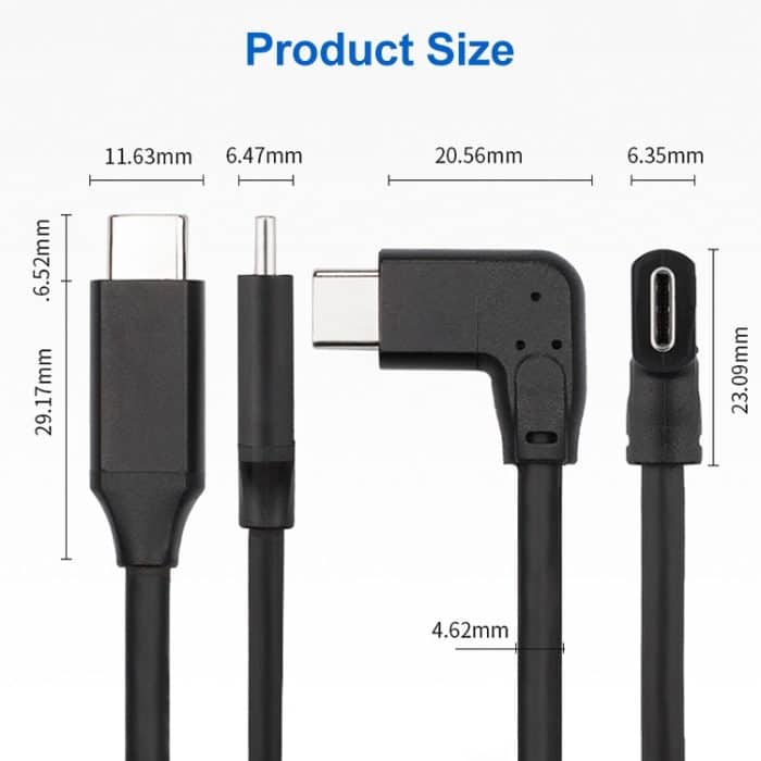 60W 3A USB-C/Typ-C-Stecker auf USB-C/Typ-C-Winkel-PD-Schnellladekabel mit magischem Gürtel – Bild 3