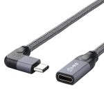 100 W USB-C/Typ-C-Winkelstecker auf USB-C/Typ-C-Buchse, voll funktionsfähiges Datenverlängerungskabel – Bild 2
