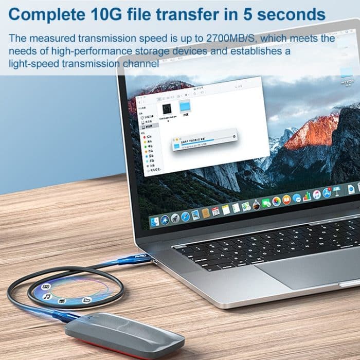 100 W USB-C / Typ-C 4.0-Stecker auf USB-C / Typ-C 4.0-Stecker, voll funktionsfähiges Datenkabel für Thunderbolt 3 – Bild 6