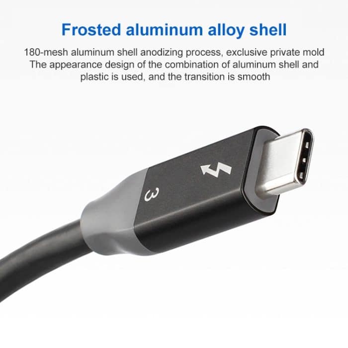 100 W USB-C / Typ-C 4.0-Stecker auf USB-C / Typ-C 4.0-Stecker, zweifarbiges, voll funktionsfähiges Datenkabel für Thunderbolt 3 – Bild 3