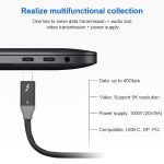 100 W USB-C / Typ-C 4.0-Stecker auf USB-C / Typ-C 4.0-Stecker, zweifarbiges, voll funktionsfähiges Datenkabel für Thunderbolt 3 – Bild 5