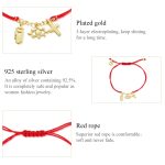 S925 Sterling Silber Glückssymbol Rot Seil Armband Frauen Schmuck – Bild 4
