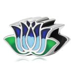 S925 Sterling Silber Blue Lotus Perlen DIY Armband Halskette Zubehör