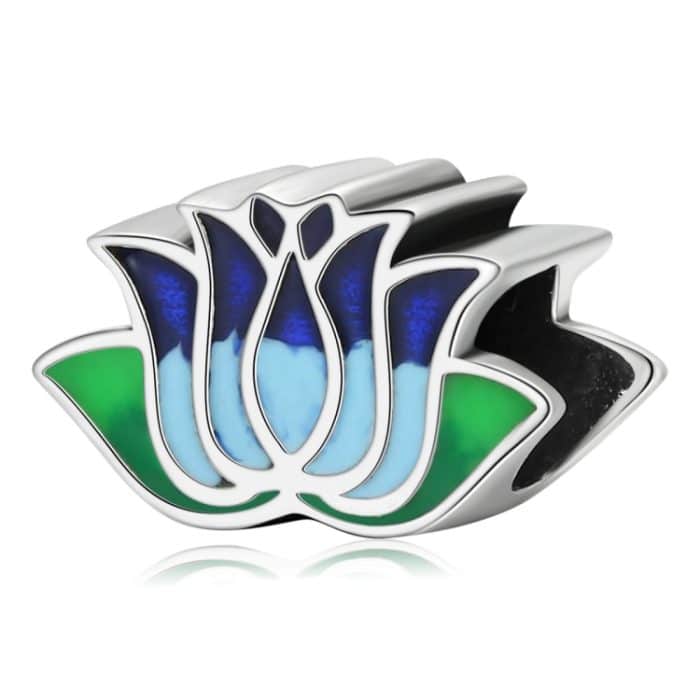 S925 Sterling Silber Blue Lotus Perlen DIY Armband Halskette Zubehör – Bild 1