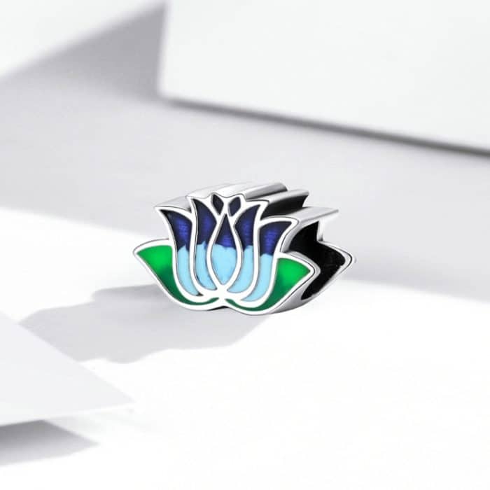 S925 Sterling Silber Blue Lotus Perlen DIY Armband Halskette Zubehör – Bild 2