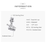 S925 Sterling Silber Mädchen Trinkglas Anhänger DIY Armband Halskette Zubehör – Bild 3