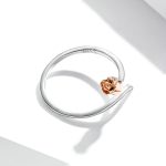 S925 Sterling Silber Rose Frauen Offene Ring – Bild 4
