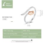 S925 Sterling Silber Rose Frauen Offene Ring – Bild 5
