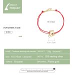 S925 Sterling Silber Weihnachtssocken Rotes Seil Armband Frauen Schmuck – Bild 4