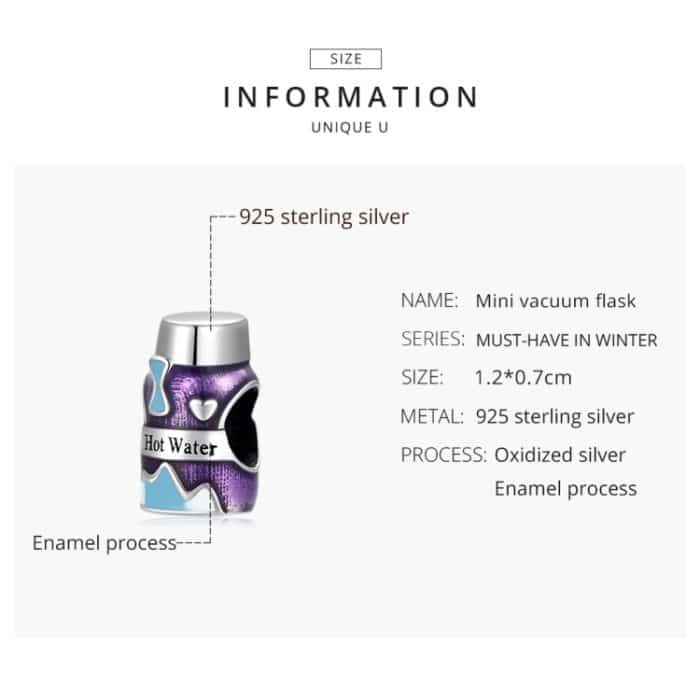 S925 Sterling Silber Mini Vakuumbecher Perlen DIY Armband Halskette Zubehör – Bild 3