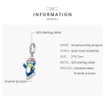 S925 Sterling Silber Ski Pinguin Anhänger DIY Armband Halskette Zubehör – Bild 3