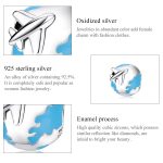 S925 Sterling Silber Welt Reise Perlen DIY Armband Halskette Zubehör – Bild 4